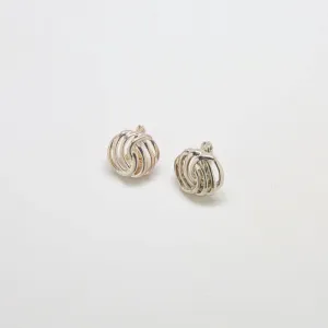 Vintage Monet Silver Swirl Earrings