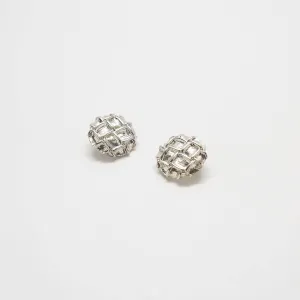 Vintage Silver Criss-cross Earrings