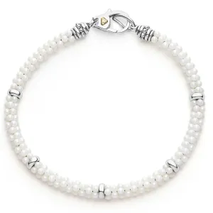 White Caviar White Five Silver Station Ceramic Bracelet | 5mm