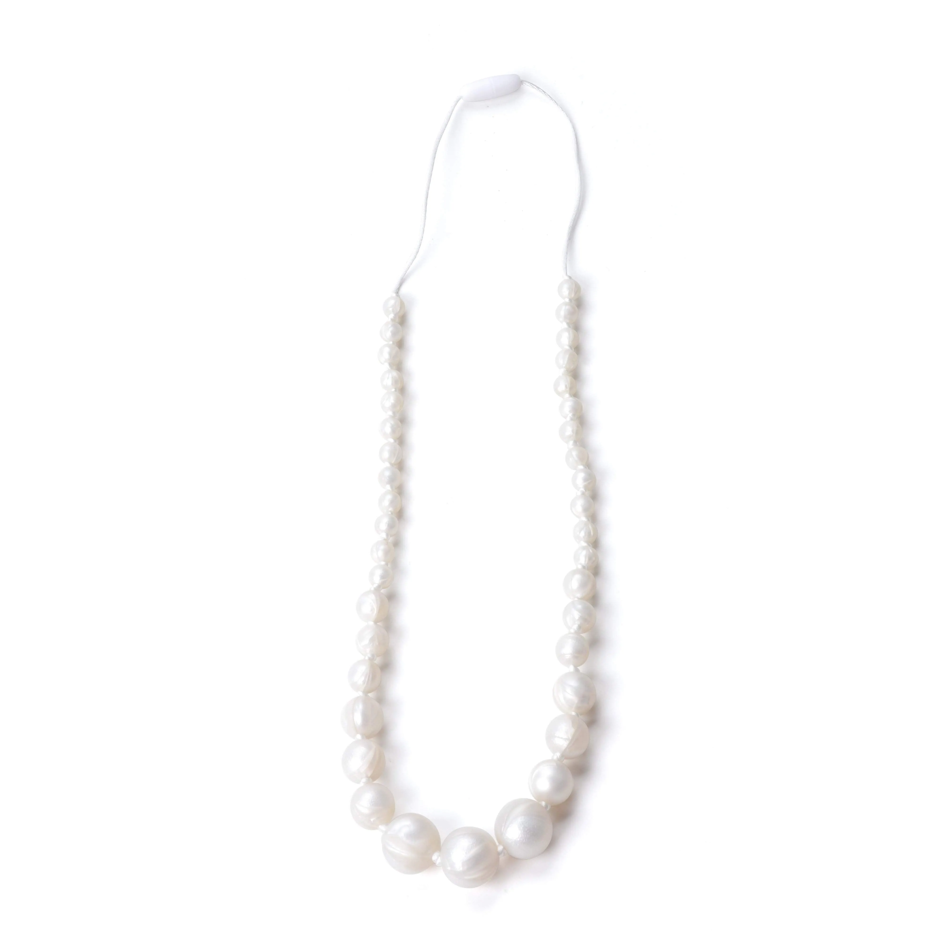 White Pearl Silicone Teething Necklace