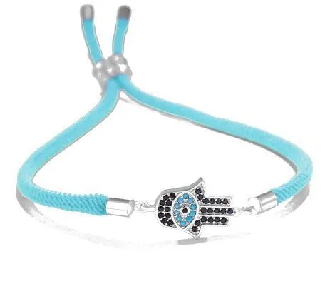 ZC19c. Hamsa Hand w Evil Eye Protection Bracelets MULTI COLORS