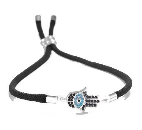 ZC19c. Hamsa Hand w Evil Eye Protection Bracelets MULTI COLORS