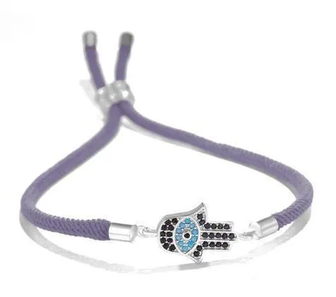 ZC19c. Hamsa Hand w Evil Eye Protection Bracelets MULTI COLORS