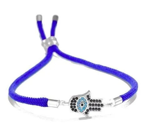ZC19c. Hamsa Hand w Evil Eye Protection Bracelets MULTI COLORS