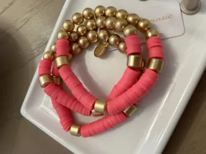 Zoe Bracelets - set of 3 Pink